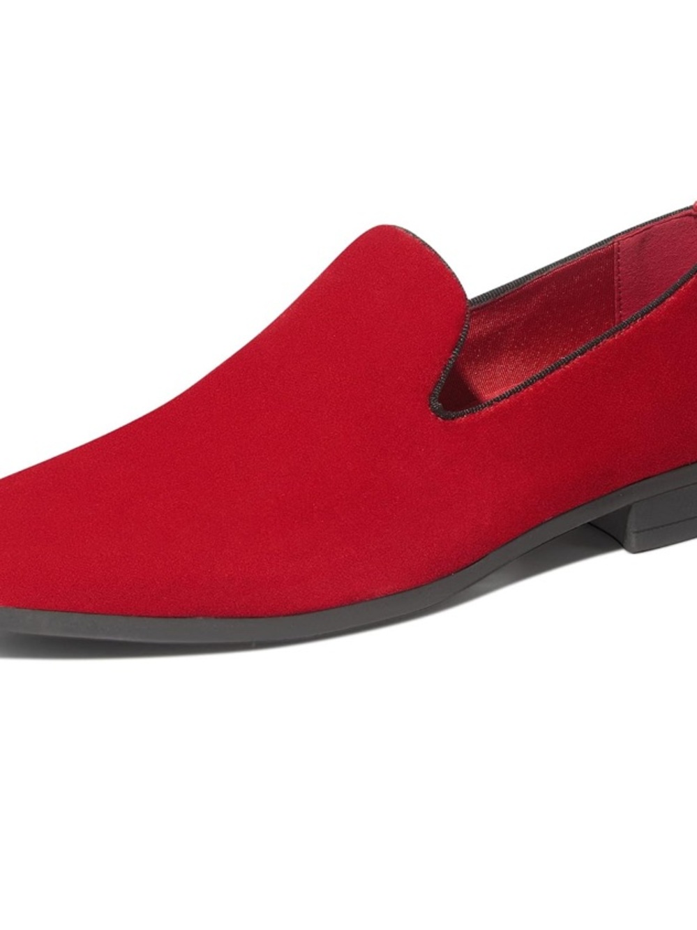 Men's Red Velvet Slip-On Loafers